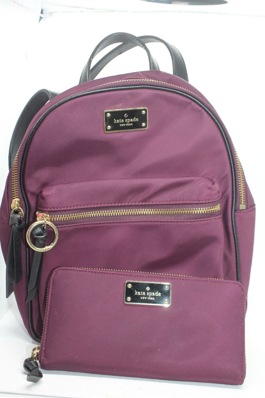 Kate Spade Burgundy Wilson Road Sm Bradley Bkpk w/ Neda Wallet